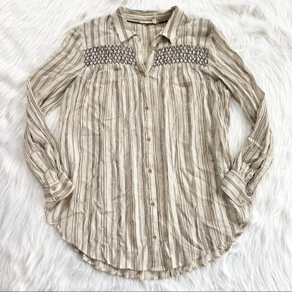 Anthropologie Tops - Floreat Striped Button Down Tunic